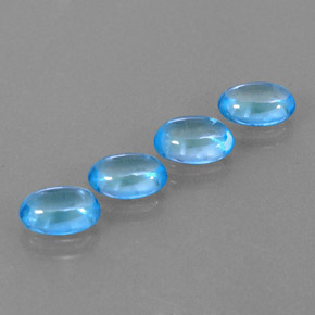 Pedras preciosas de topázio azul natural de  ct, corte oval, transparente