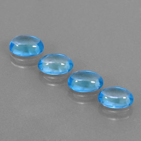 Pedras preciosas de topázio azul natural de  ct, corte oval, transparente