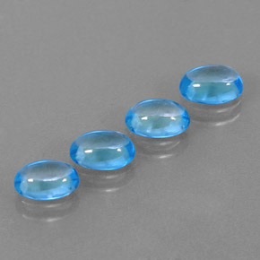 Pedras preciosas de topázio azul natural de  ct, corte oval, transparente