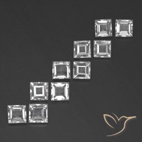 Pedras preciosas de Topázio Branco natural de 7.49 ct, Quadrado, VVS