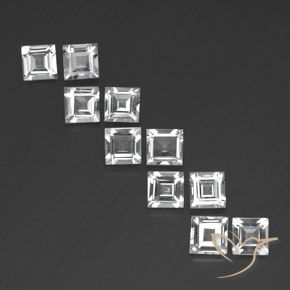 6.97ctw Natural Branco Topázio, Quadrado, VVS-VS