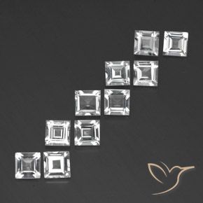 Pedras preciosas de Topázio Branco natural de 6.97 ct, Quadrado, VVS-VS