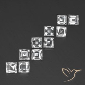 Pedras preciosas de Topázio Branco natural de 7.97 ct, Quadrado, VVS-VS
