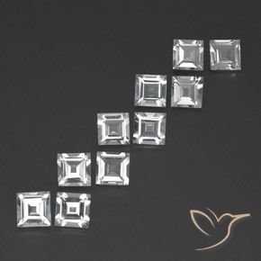 Pedras preciosas de Topázio Branco natural de 7.10 ct, Quadrado, VVS-VS