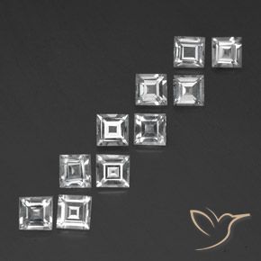 Pedras preciosas de Topázio Branco natural de 7.35 ct, Quadrado, VVS-VS