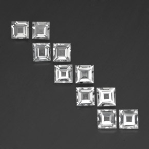 Pedras preciosas de topázio branco natural de  ct, quadrado, VVS-VS