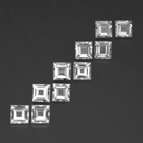 Pedras preciosas de topázio branco natural de  ct, quadrado, VVS-VS