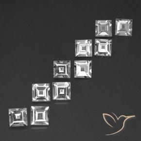 Pedras preciosas de Topázio Branco claro natural de 7.32 ct, Quadrado, VVS-VS