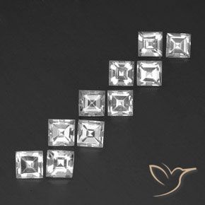 Pedras preciosas de Topázio Branco natural de 8.32 ct, Quadrado, VVS