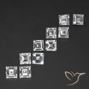 Pedras preciosas de Topázio Branco natural de 7.68 ct, Quadrado, VVS