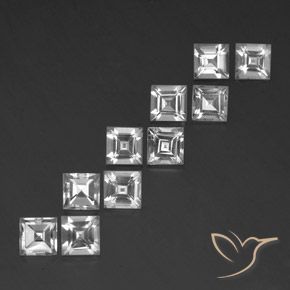 Pedras preciosas de Topázio Branco natural de 8.26 ct, Quadrado, VVS