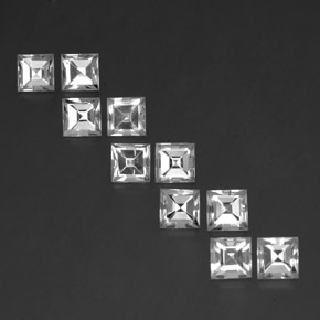 Pedras preciosas de topázio branco natural de 8,36 ct, quadrado, VVS