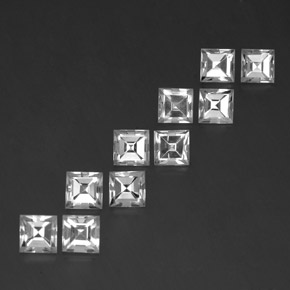 Pedras preciosas de topázio branco natural de 8,36 ct, quadrado, VVS