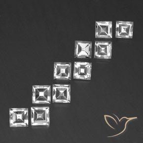 Pedras preciosas de Topázio Branco natural de 7.98 ct, Quadrado, VVS-VS
