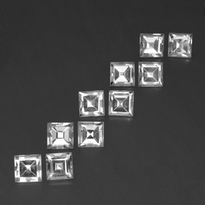 Pedras preciosas de topázio branco natural de  ct, quadrado, VVS-VS