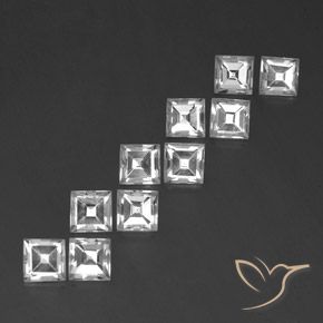 Pedras preciosas de Topázio Branco natural de 8.28 ct, Quadrado, VS