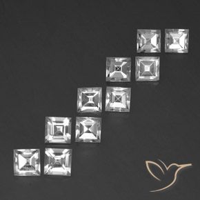 Pedras preciosas de Topázio Branco natural de 8.31 ct, Quadrado, VVS