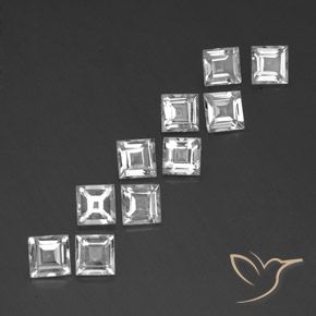 Pedras preciosas de Topázio Branco natural de 7.40 ct, Quadrado, VS