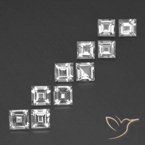 Pedras preciosas de Topázio Branco natural de 8.24 ct, Quadrado, VS