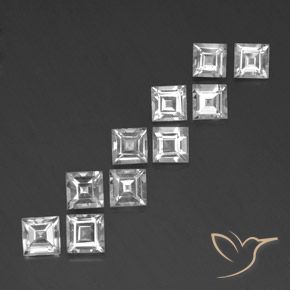 Pedras preciosas de Topázio Branco natural de 7.28 ct, Quadrado, VVS-VS
