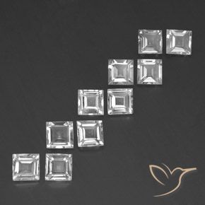 Pedras preciosas de Topázio Branco natural de 7.55 ct, Quadrado, VVS-VS