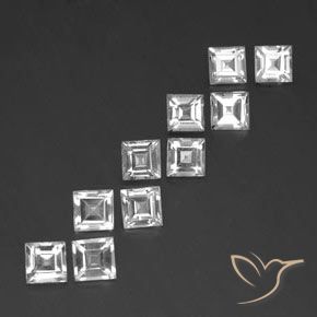 Pedras preciosas de Topázio Branco natural de 7.70 ct, Quadrado, VVS-VS