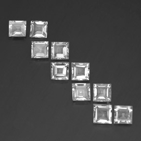 Pedras preciosas de topázio branco natural de 7,41 ct, quadrado, VVS-VS