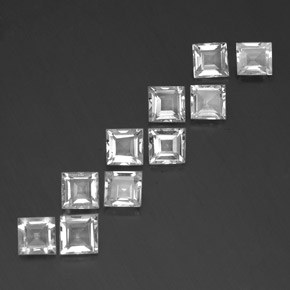 Pedras preciosas de topázio branco natural de 7,41 ct, quadrado, VVS-VS