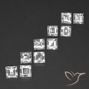 Pedras preciosas de Topázio Branco natural de 8.30 ct, Quadrado, VS