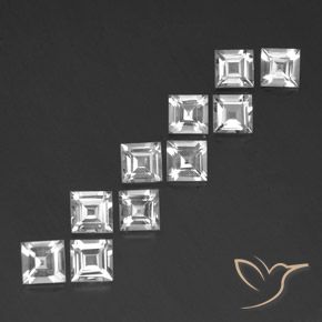 Pedras preciosas de Topázio Branco natural de 7.63 ct, Quadrado, VVS-VS