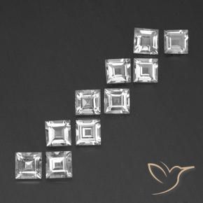 Pedras preciosas de Topázio Branco natural de 7.74 ct, Quadrado, VVS-VS