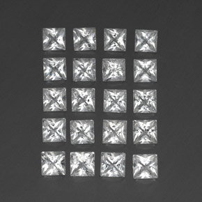 Pedras preciosas de topázio branco natural de 4,91 ct, quadrado, VS-SI