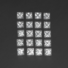 Pedras preciosas de topázio branco natural de 5,02 ct, quadrado, VS-SI