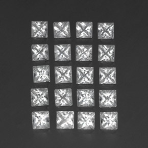 Pedras preciosas de topázio branco natural de 5,02 ct, quadrado, VS-SI