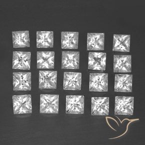 Pedras preciosas de Topázio Branco natural de 5.20 ct, Quadrado, VS