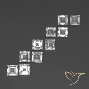 Pedras preciosas de Topázio Branco natural de 8.30 ct, Quadrado, VVS-VS