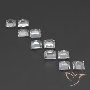Pedras preciosas de Topázio Branco claro natural de 7.62 ct, Quadrado, VVS-VS