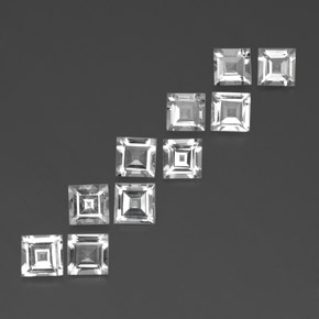 Pedras preciosas de topázio branco natural de  ct, quadrado, VVS-VS