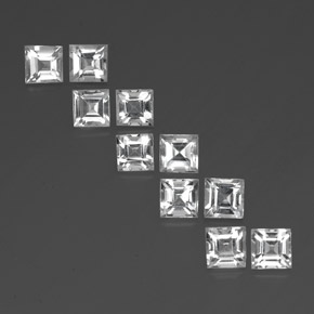 Pedras preciosas de topázio branco natural de 7,92 ct, quadrado, VVS-VS