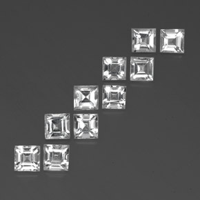 Pedras preciosas de topázio branco natural de 7,92 ct, quadrado, VVS-VS