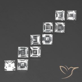 Pedras preciosas de Topázio Branco natural de 8.49 ct, Quadrado, VVS-VS