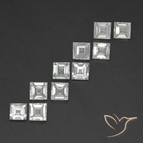 Pedras preciosas de Topázio branco quente natural de 4.58 ct, Quadrado, VVS-VS