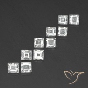 Pedras preciosas de Topázio Branco natural de 4.37 ct, Quadrado, VVS-VS