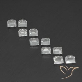 Pedras preciosas de Topázio Branco natural de 4.37 ct, Quadrado, VVS-VS