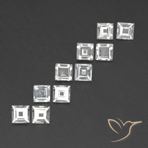 Pedras preciosas de Topázio Branco natural de 3.74 ct, Quadrado, VVS-VS