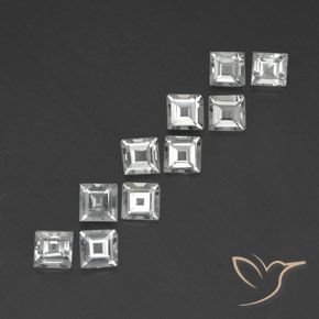 Pedras preciosas de Topázio branco quente natural de 3.88 ct, Quadrado, VVS-VS