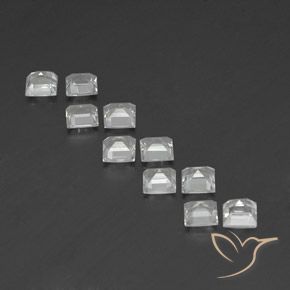 Pedras preciosas de Topázio branco quente natural de 3.88 ct, Quadrado, VVS-VS