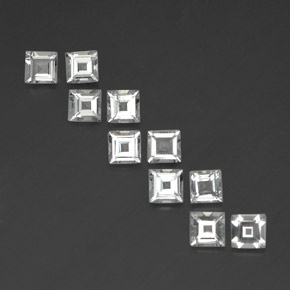 Pedras preciosas de topázio branco natural de  ct, quadrado, VVS-VS
