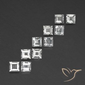 Pedras preciosas de Topázio branco quente natural de 4.17 ct, Quadrado, VVS-VS