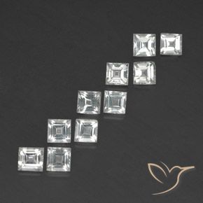 Pedras preciosas de Topázio branco quente natural de 4.41 ct, Quadrado, VVS-VS